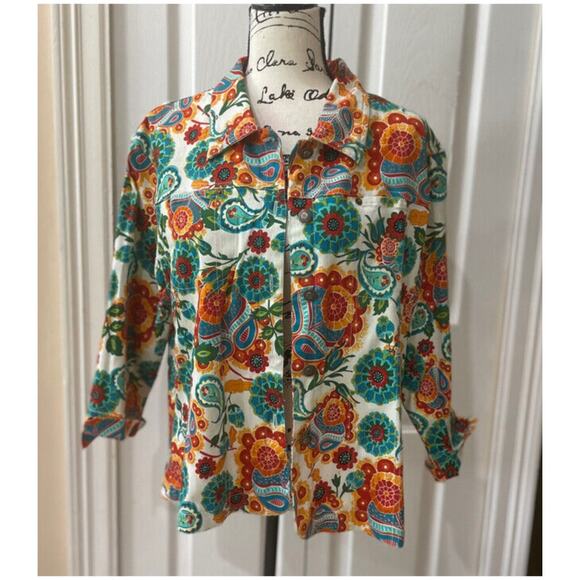 KAKTUS JACKET PSYCHEDELIC PAISLEY 60’STYLE HIPPIE SUMMER OF LOVE VISUAL SZ XL - Picture 1 of 15